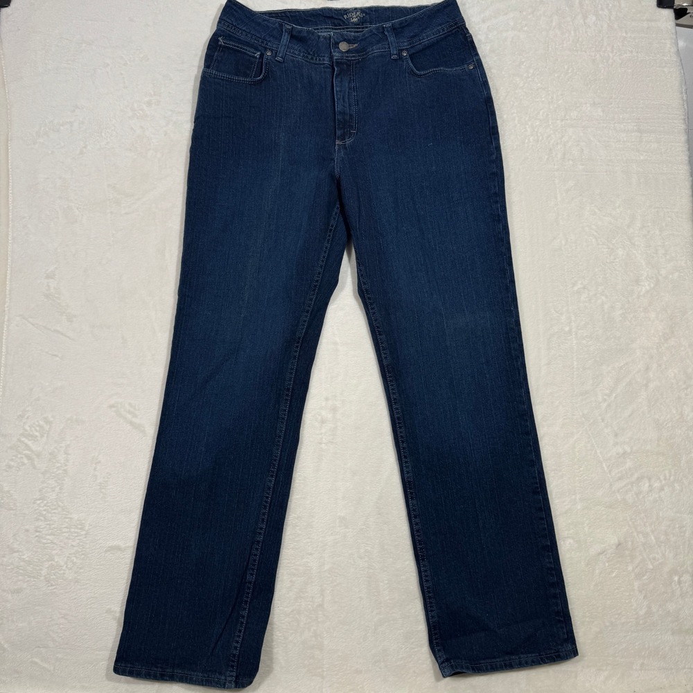 Riders by Lee Jeans Women 16M Dark Blue Straight Leg Classic Mid Rise Denim